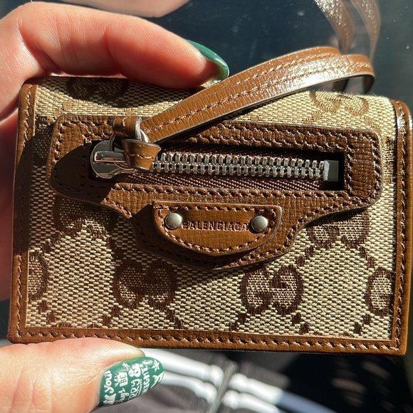 New Authentic GUCCI BALENCIAGA Collab Wallet - Limited Edition! Brown GG Canvas - Picture 6 of 17